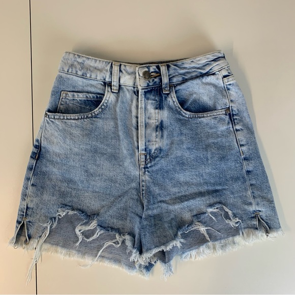 Zara Pants - Zara Women’s High Rise Rigid Denim Cut Off Button Fly Jean Shorts Size 2